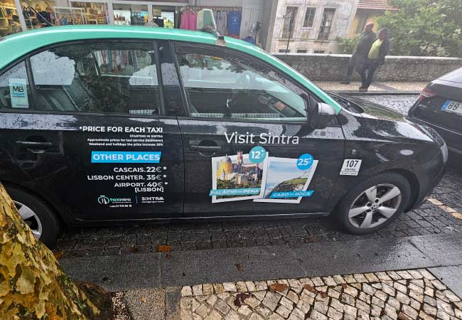 Un taxi en Cabo da Roca