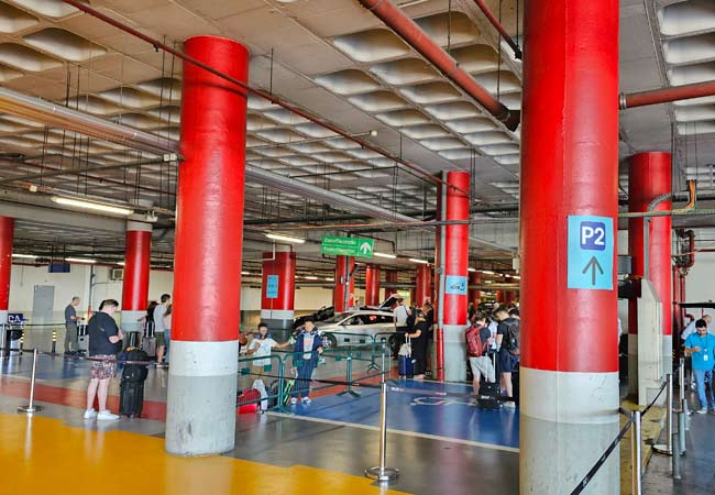 Uber and Bolt pick-up area Lisbon Airport